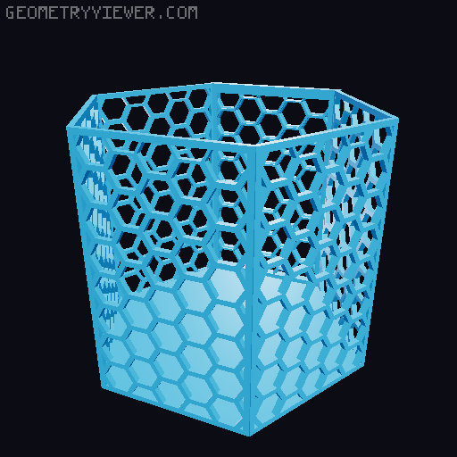 HSW hexagonal baskets v2 with full bottom 3D model thumbnail