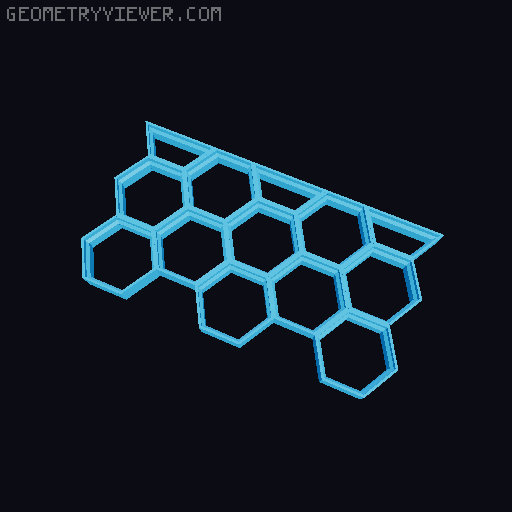 Honeycomb wall standard rectangular border 3D model thumbnail