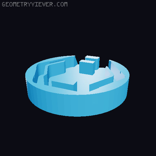Zipper Puller rounded versions 3D model thumbnail