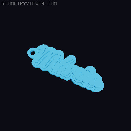 Customizable name keychain / tag 3D model thumbnail