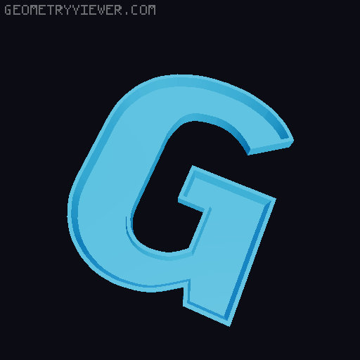 Glowing LED all alphabet letters and all numbers 6 cm high 3D model thumbnail