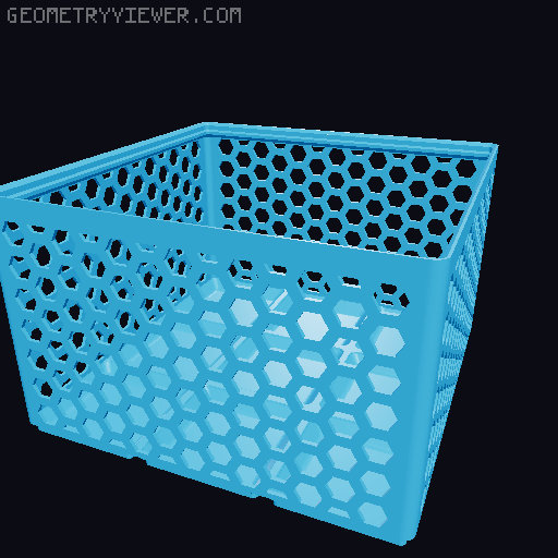Gridfinity Hex Bins Light (rotated grid) all sizes 3D model thumbnail