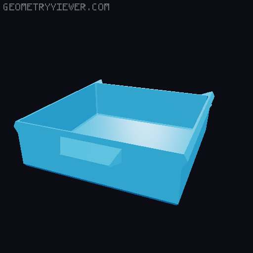 Under Desk Drawer with Double Travel Stops 3D model thumbnail