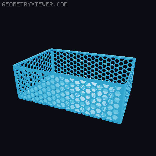 Gridfinity Hex Bins Light (rotated grid) all sizes 3D model thumbnail