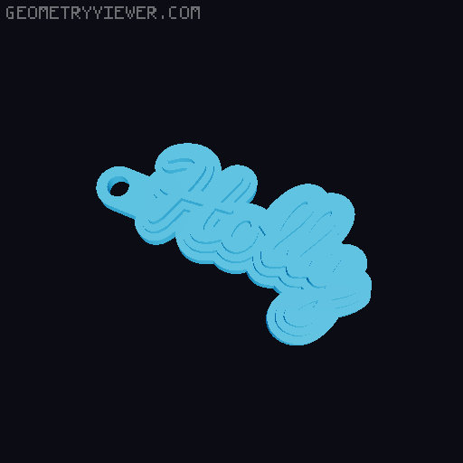 Customizable name keychain / tag 3D model thumbnail