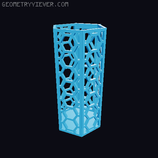 HSW hexagonal baskets v2 with full bottom 3D model thumbnail