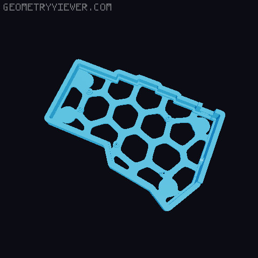 Cho Corne ICE keyboard case - low wireless case 3D model thumbnail