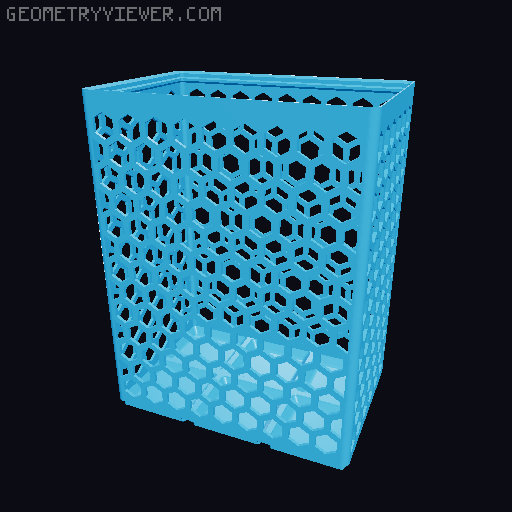 Gridfinity Hex Bins Light all sizes 3D model thumbnail