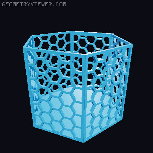 HSW hexagonal baskets v2 with full bottom 3D model thumbnail