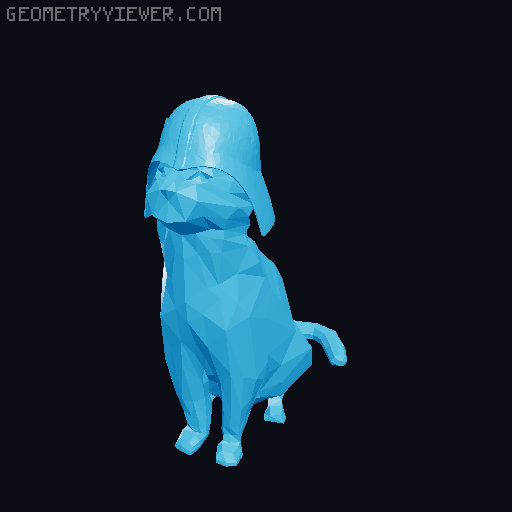 Cat Vader - Low Poly Darth Cat Sculpture (2-Part Print) 3D model thumbnail