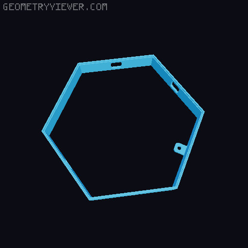 Hexagon LED Panels and Shelfs 3D model thumbnail