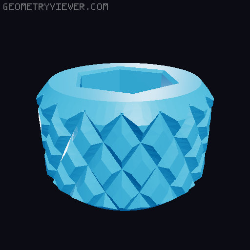 Knurled handle for Hex Nut 3D model thumbnail