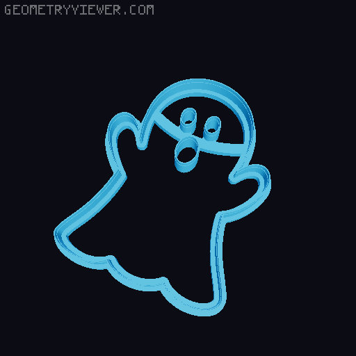 Halloween cookie cutter pumpkin and ghost 3D model thumbnail