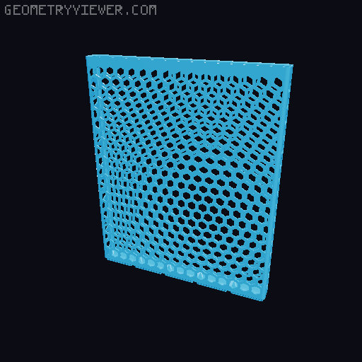 Gridfinity Hex Bins Light all sizes 3D model thumbnail