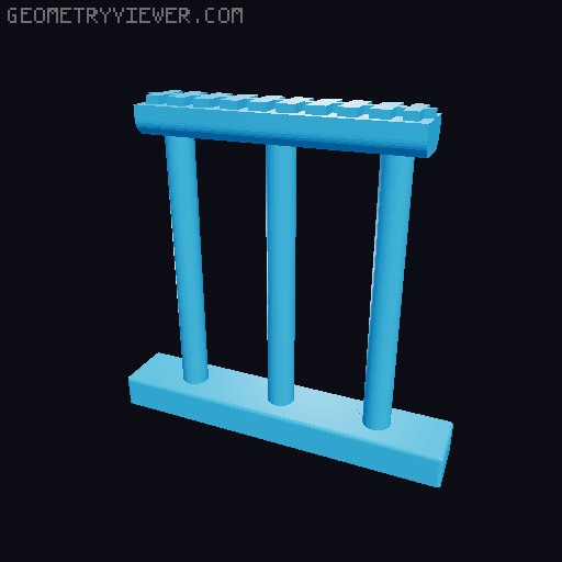 HO/N-Scale(For two tracks) Concrete and Steel Truss Bridge with 2% slope 3D model thumbnail