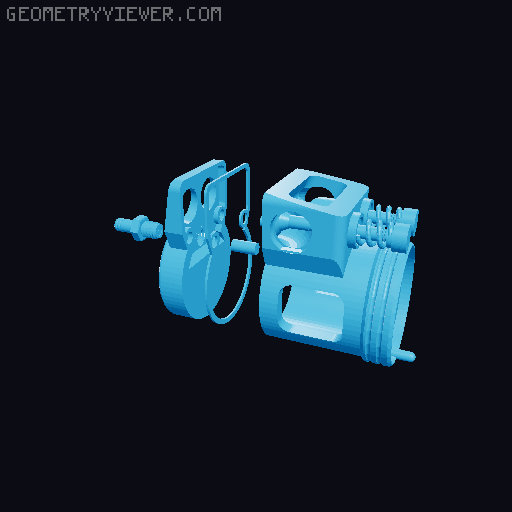 4 Stroke Flathead Boxer Engine 3D model thumbnail