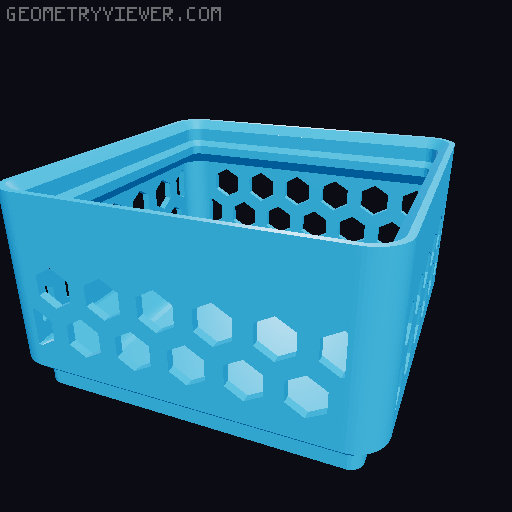 Gridfinity Hex Bins Light all sizes 3D model thumbnail