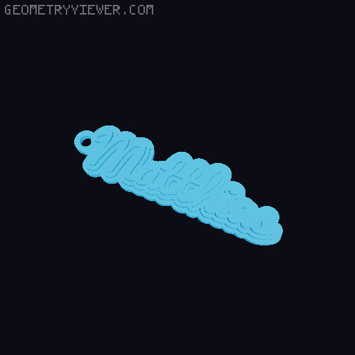 Customizable name keychain / tag 3D model thumbnail