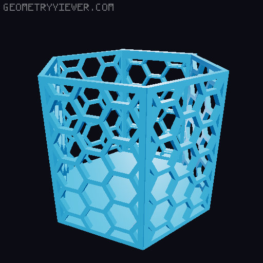 HSW hexagonal baskets v2 with full bottom 3D model thumbnail