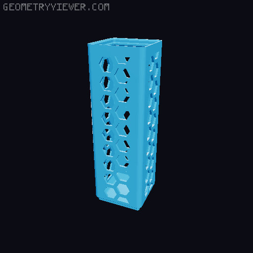 Gridfinity Hex Bins Light (rotated grid) all sizes 3D model thumbnail