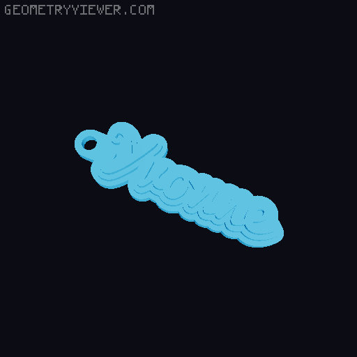 Customizable name keychain / tag 3D model thumbnail