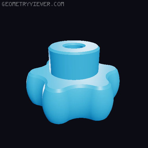 Star grip hexagon screw M3 M4 M5 M6 M8 M10 M12 3D model thumbnail