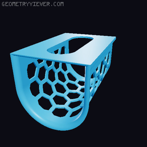 Garbage bag holder top/side. Standard, Hexagon and Voronoi design. 3D model thumbnail