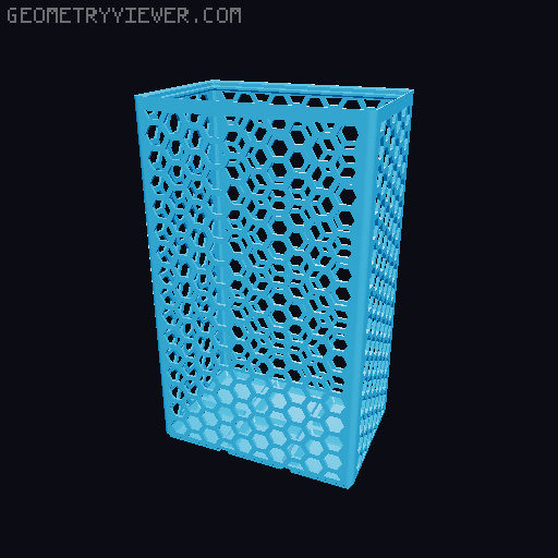 Gridfinity Hex Bins Light (rotated grid) all sizes 3D model thumbnail