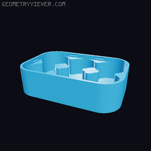 AA Compact battery case - 6 Pack 3D model thumbnail