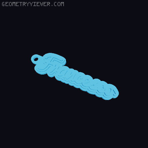 Customizable name keychain / tag 3D model thumbnail