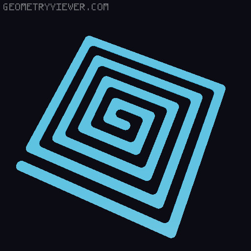 Filled Bed Level Test Spiral with Rounded Corners (customizable) 3D model thumbnail