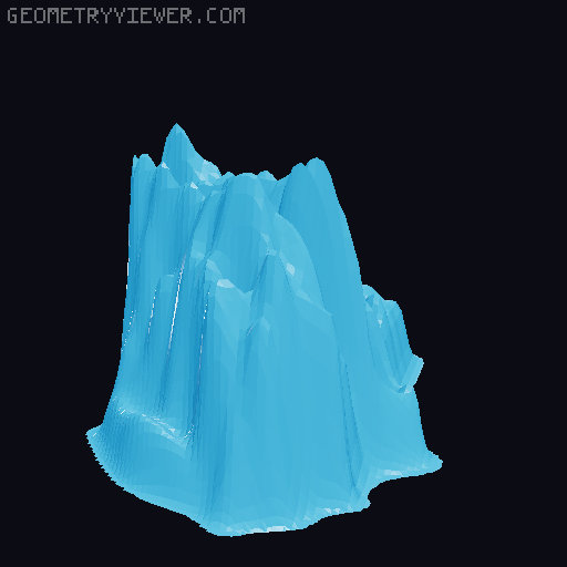 Topographic World Map 3D model thumbnail
