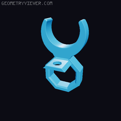 Pipe Clip for Round Bar Connector to Clamb Rods with Different Sizes 3D model thumbnail