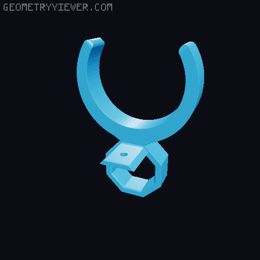 Pipe Clip for Round Bar Connector to Clamb Rods with Different Sizes 3D model thumbnail