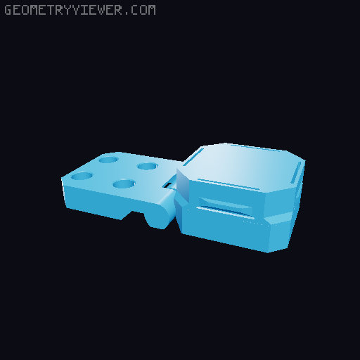 openGrid Print In Place Hinge Snaps 3D model thumbnail