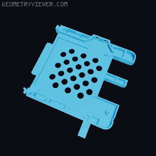 Framework Mainboard Case with Battery 3D model thumbnail
