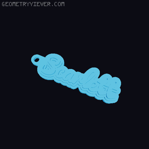 Customizable name keychain / tag 3D model thumbnail