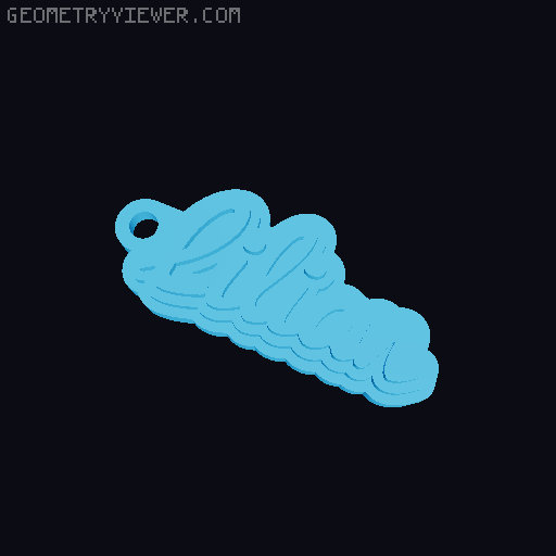Customizable name keychain / tag 3D model thumbnail