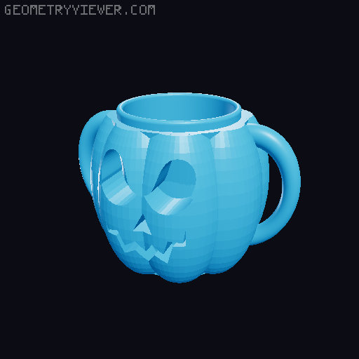 Pumpkin mug 3D model thumbnail