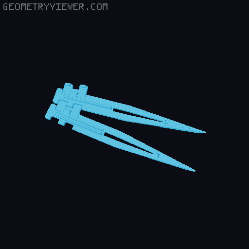 Precision Tweezers v3 - 3D Folding 3D model thumbnail