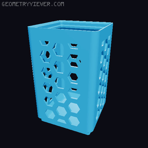 Gridfinity Hex Bins Light (rotated grid) all sizes 3D model thumbnail