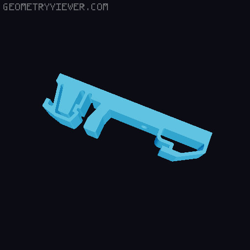 Din rail mount 3D model thumbnail