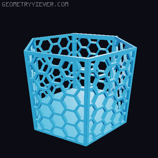 HSW hexagonal baskets v2 with full bottom 3D model thumbnail