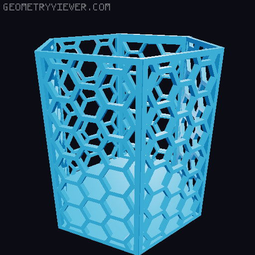 HSW hexagonal baskets v2 with full bottom 3D model thumbnail