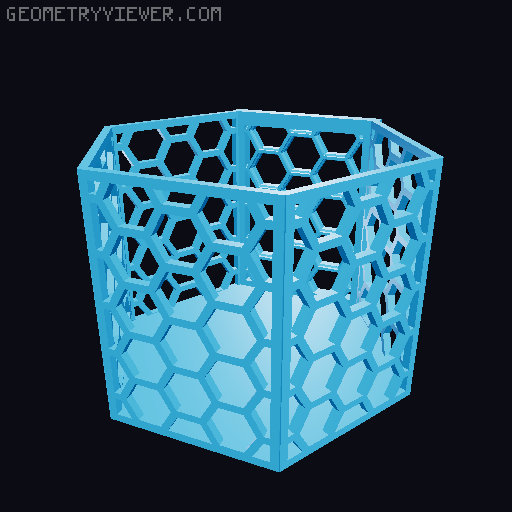 HSW hexagonal baskets v2 with full bottom 3D model thumbnail