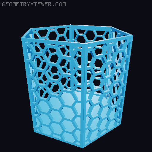 HSW hexagonal baskets v2 with full bottom 3D model thumbnail