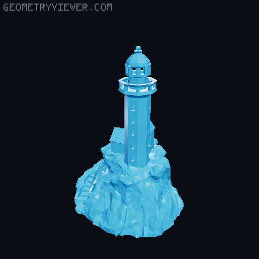 Low Poly Lighthouse 3D model thumbnail