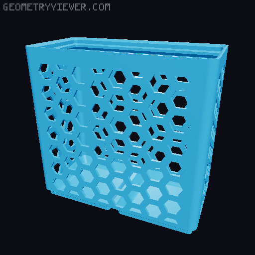 Gridfinity Hex Bins Light (rotated grid) all sizes 3D model thumbnail