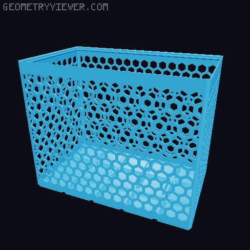 Gridfinity Hex Bins Light all sizes 3D model thumbnail