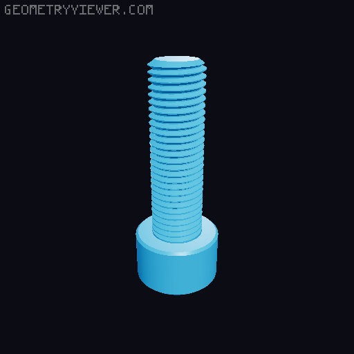 M6-M5-M4-M3 SOCKET CAP SCREW 3D model thumbnail